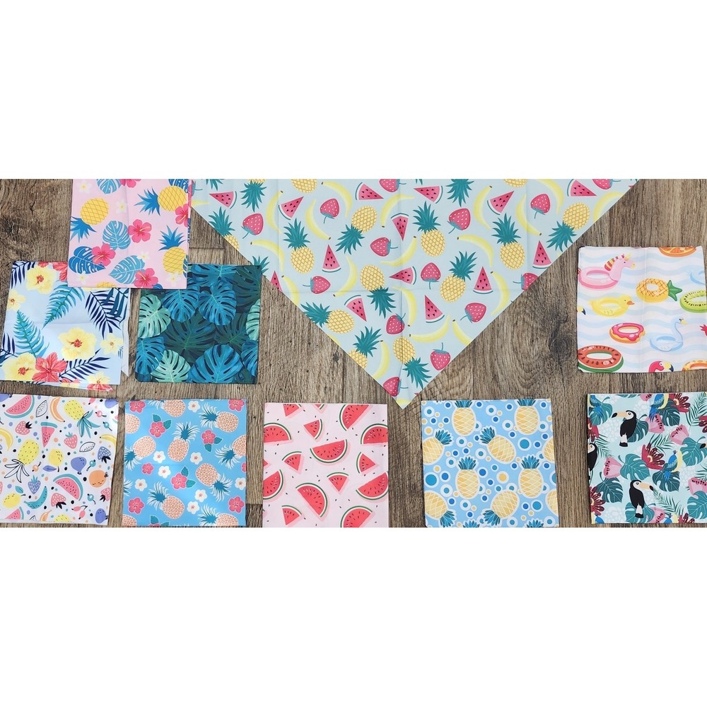 Dog Bandanas Scarf Doggie Grooming 10 Tropical Spring Summer 25 x 17 Hawaiian